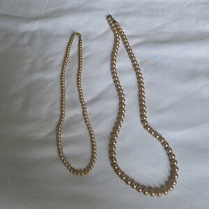 Classic Champagne Pearl Necklace Lot